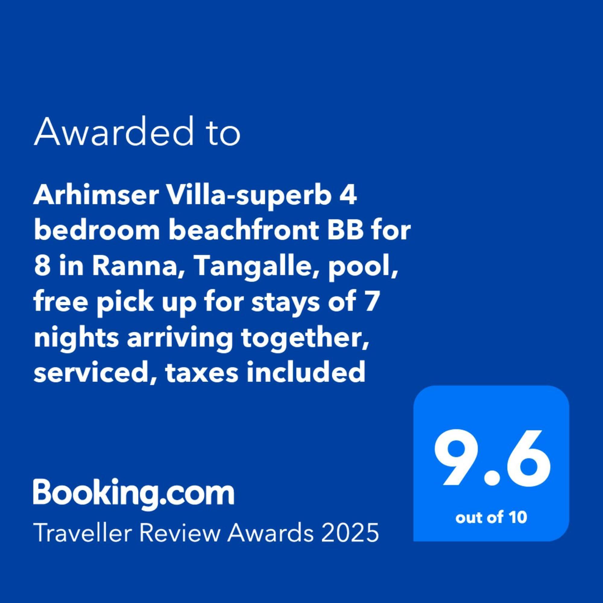 Arhimser Villa-Superb 4 Bedroom Beachfront For 8 In Ranna, Tangalle, Bb, Pool, Free Pick Up For 7 Night Stays Arriving Together, Serviced, Taxes Included Zewnętrze zdjęcie